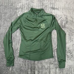 Green Bay Packers Women's 1/4 Zip Jacket Active Size Medium Long Sleeve